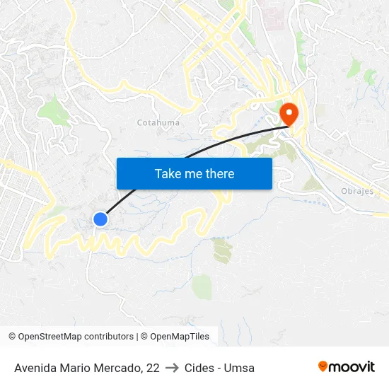 Avenida Mario Mercado, 22 to Cides - Umsa map