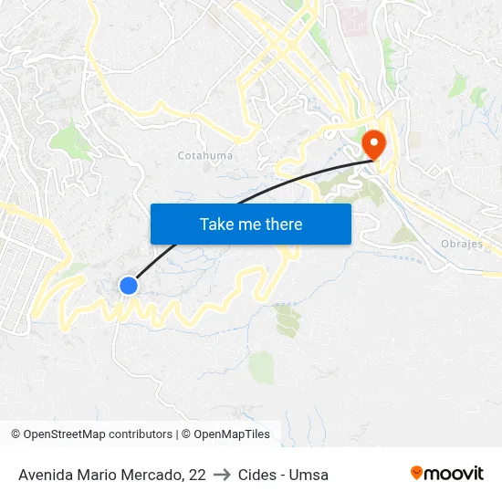 Avenida Mario Mercado, 22 to Cides - Umsa map
