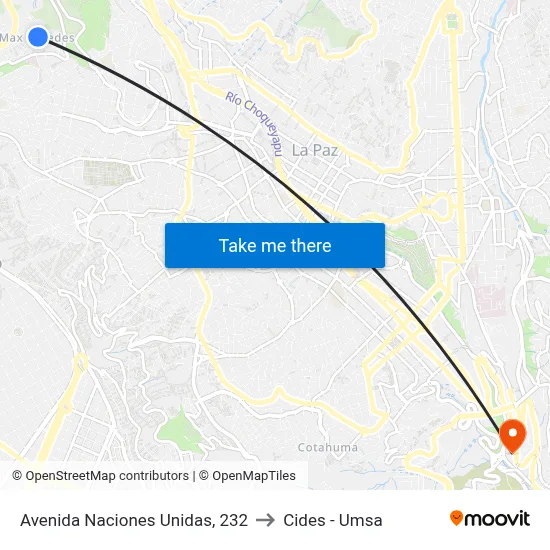 Avenida Naciones Unidas, 232 to Cides - Umsa map