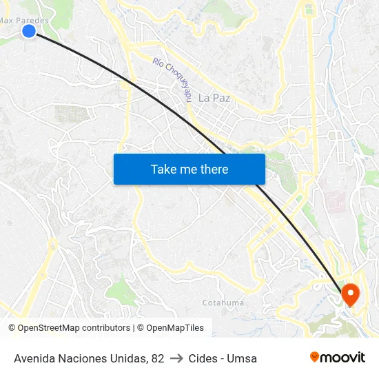 Avenida Naciones Unidas, 82 to Cides - Umsa map