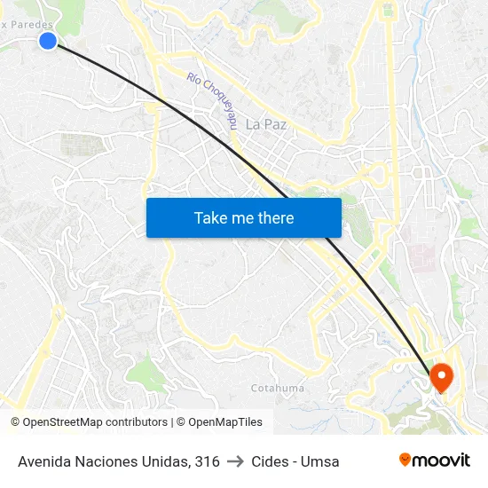 Avenida Naciones Unidas, 316 to Cides - Umsa map