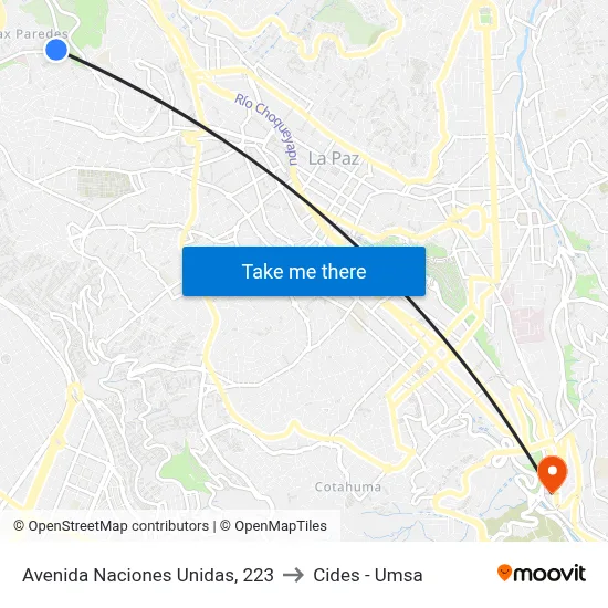 Avenida Naciones Unidas, 223 to Cides - Umsa map
