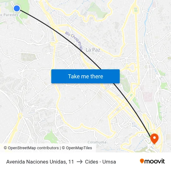 Avenida Naciones Unidas, 11 to Cides - Umsa map