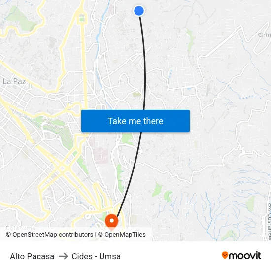 Alto Pacasa to Cides - Umsa map