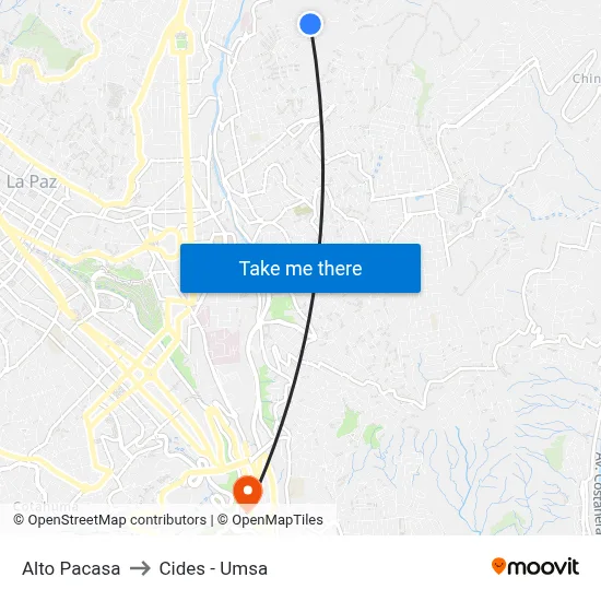 Alto Pacasa to Cides - Umsa map