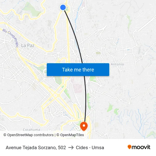 Avenue Tejada Sorzano, 502 to Cides - Umsa map