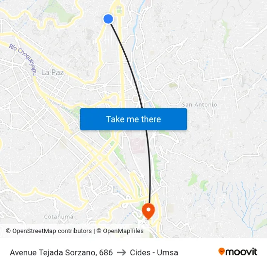 Avenue Tejada Sorzano, 686 to Cides - Umsa map