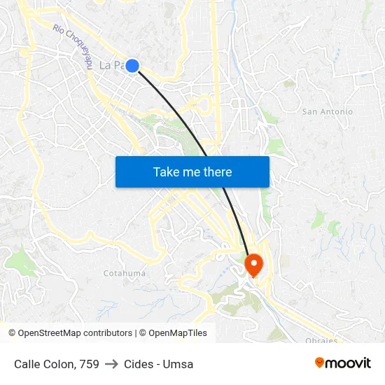 Calle Colon, 759 to Cides - Umsa map