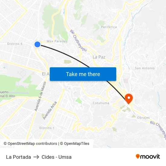 La Portada to Cides - Umsa map