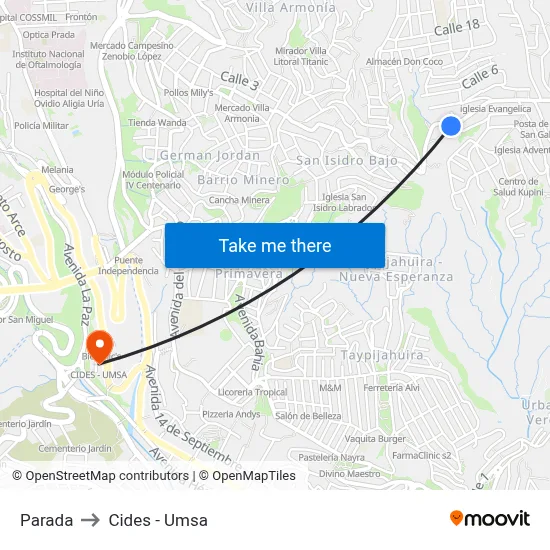 Parada to Cides - Umsa map
