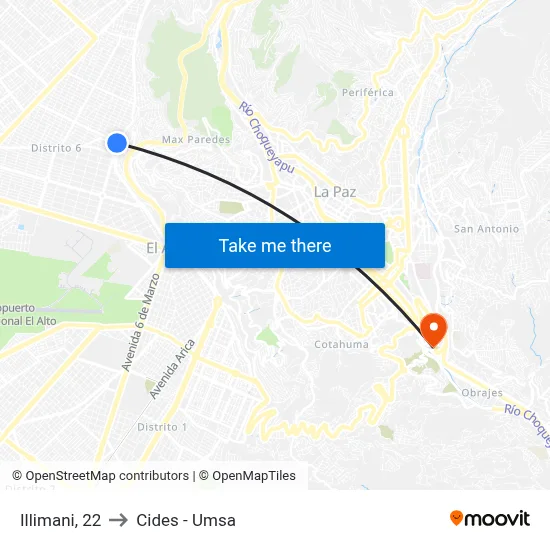 Illimani, 22 to Cides - Umsa map