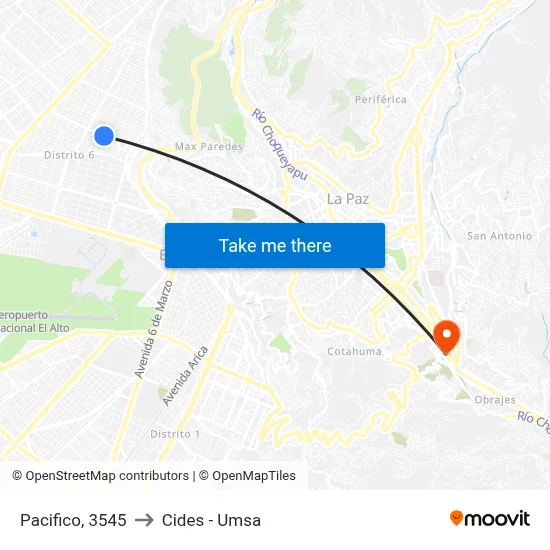 Pacifico, 3545 to Cides - Umsa map