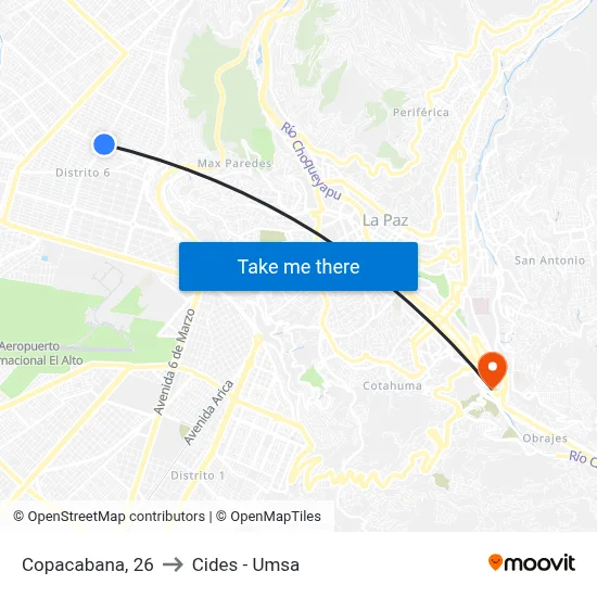 Copacabana, 26 to Cides - Umsa map