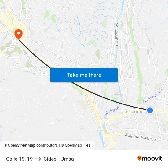 Calle 19, 19 to Cides - Umsa map