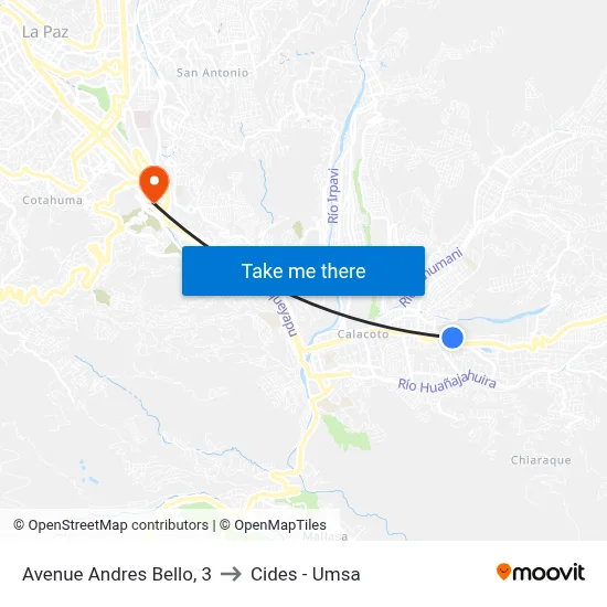 Avenue Andres Bello, 3 to Cides - Umsa map