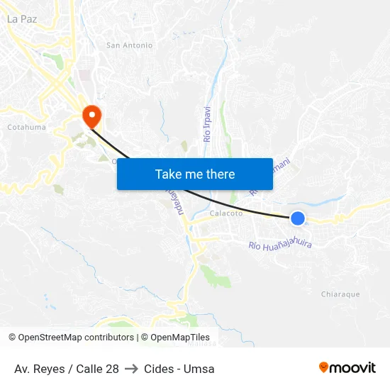 Av. Reyes / Calle 28 to Cides - Umsa map