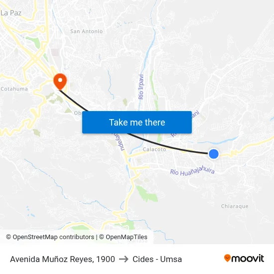 Avenida Muñoz Reyes, 1900 to Cides - Umsa map