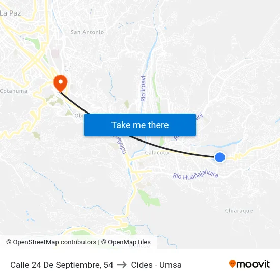Calle 24 De Septiembre, 54 to Cides - Umsa map