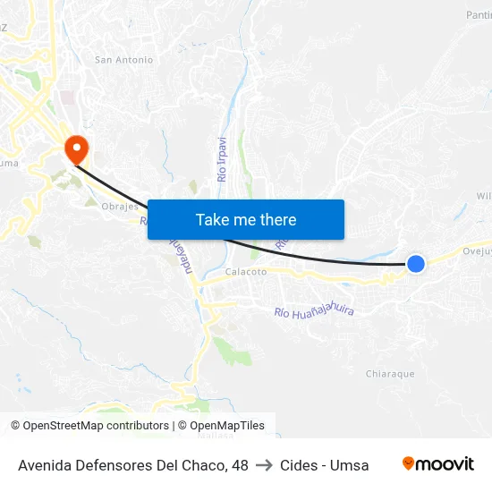 Avenida Defensores Del Chaco, 48 to Cides - Umsa map
