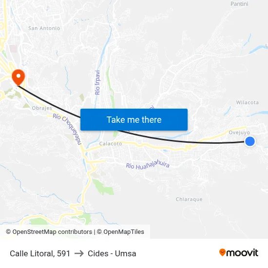Calle Litoral, 591 to Cides - Umsa map