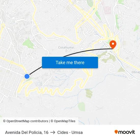 Avenida Del Policia, 16 to Cides - Umsa map