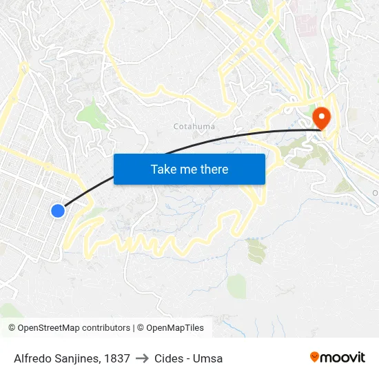 Alfredo Sanjines, 1837 to Cides - Umsa map