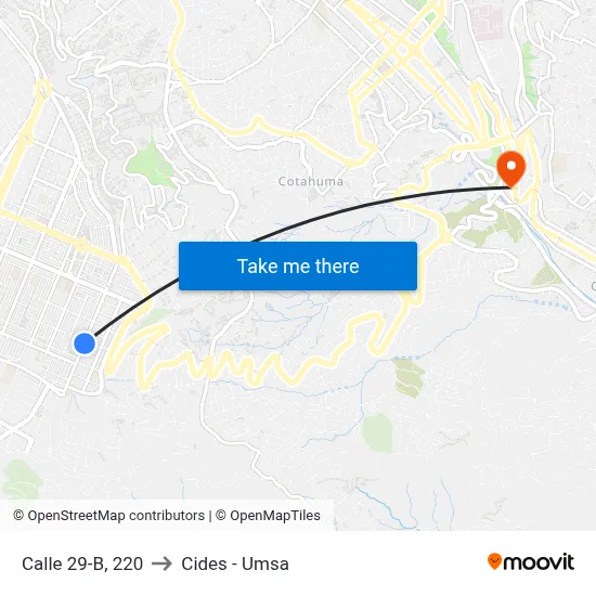 Calle 29-B, 220 to Cides - Umsa map