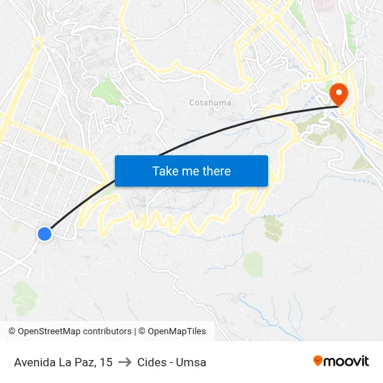 Avenida La Paz, 15 to Cides - Umsa map