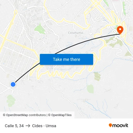 Calle 5, 34 to Cides - Umsa map