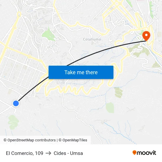 El Comercio, 109 to Cides - Umsa map