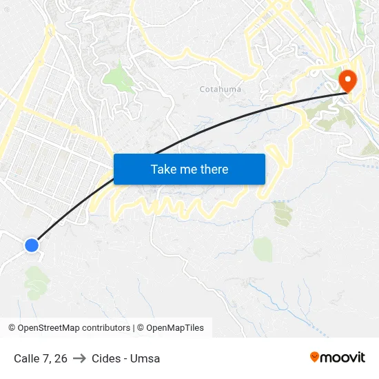 Calle 7, 26 to Cides - Umsa map