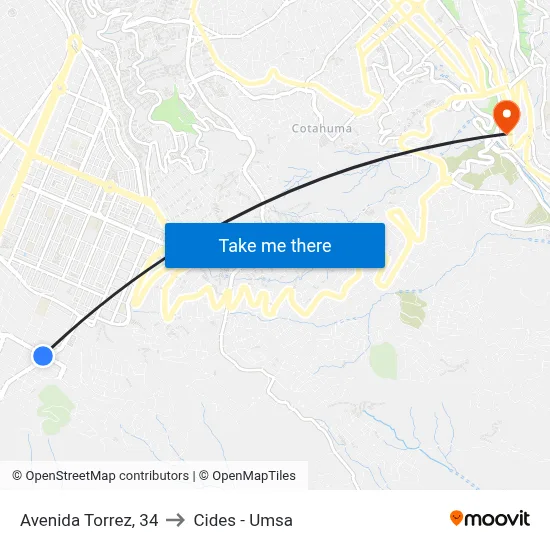Avenida Torrez, 34 to Cides - Umsa map