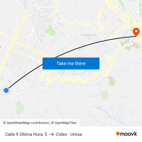 Calle 9 Última Hora, 5 to Cides - Umsa map