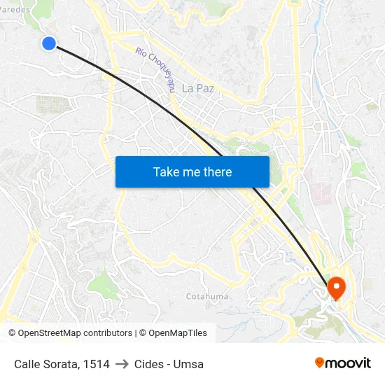 Calle Sorata, 1514 to Cides - Umsa map
