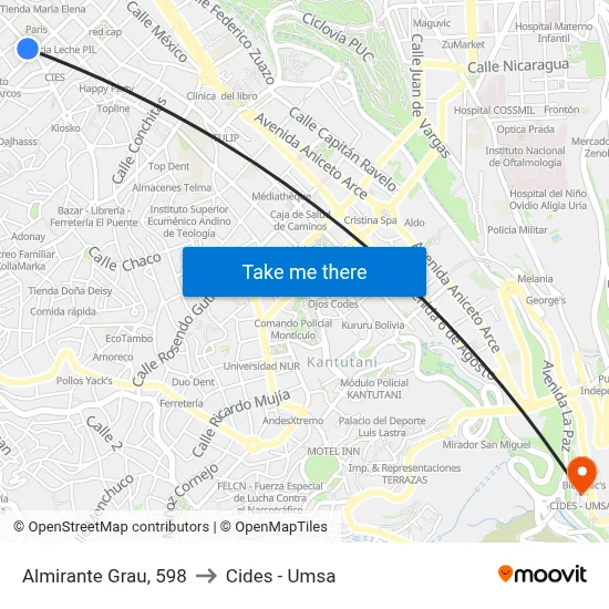 Almirante Grau, 598 to Cides - Umsa map