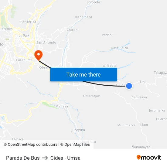 Parada De Bus to Cides - Umsa map