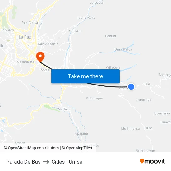 Parada De Bus to Cides - Umsa map