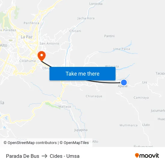 Parada De Bus to Cides - Umsa map