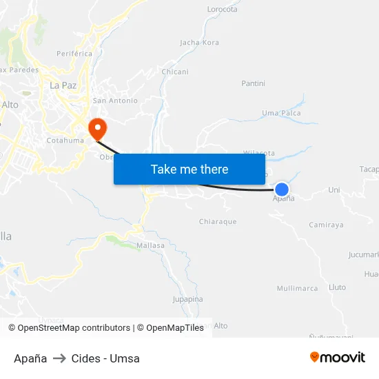 Apaña to Cides - Umsa map