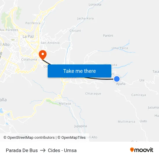 Parada De Bus to Cides - Umsa map