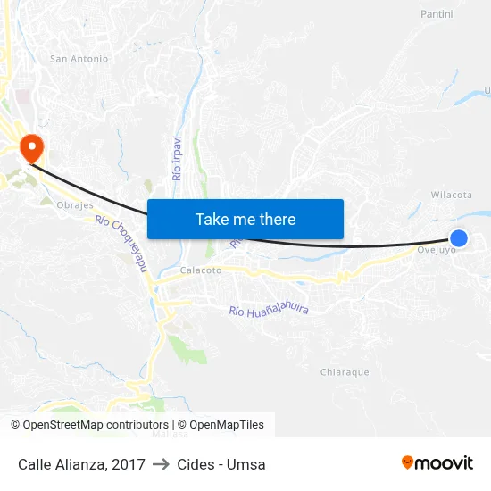 Calle Alianza, 2017 to Cides - Umsa map