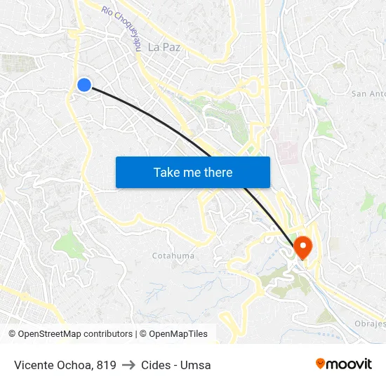 Vicente Ochoa, 819 to Cides - Umsa map