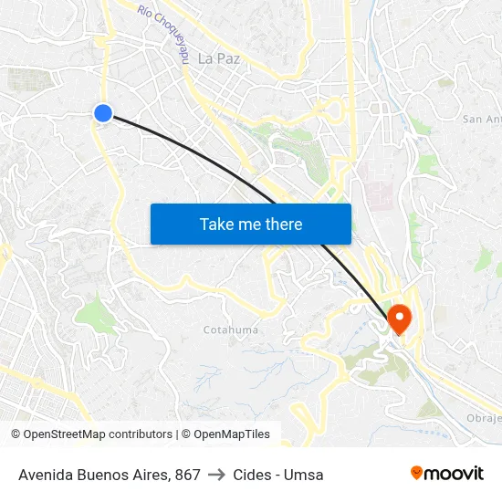 Avenida Buenos Aires, 867 to Cides - Umsa map