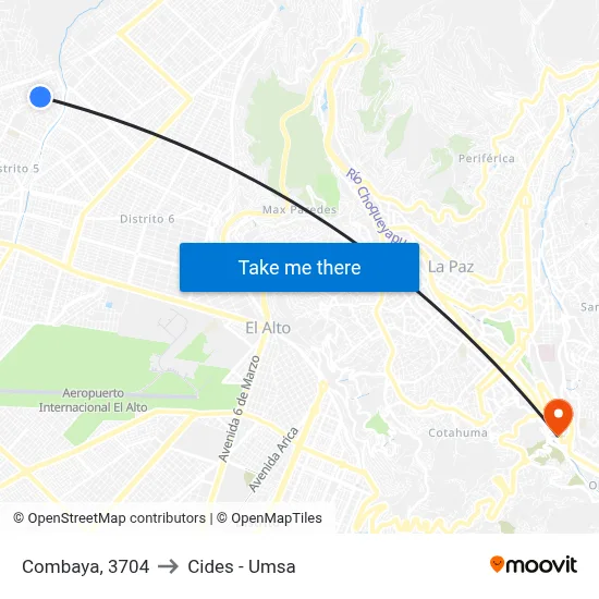 Combaya, 3704 to Cides - Umsa map