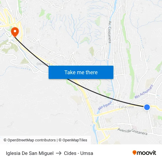 Iglesia De San Miguel to Cides - Umsa map