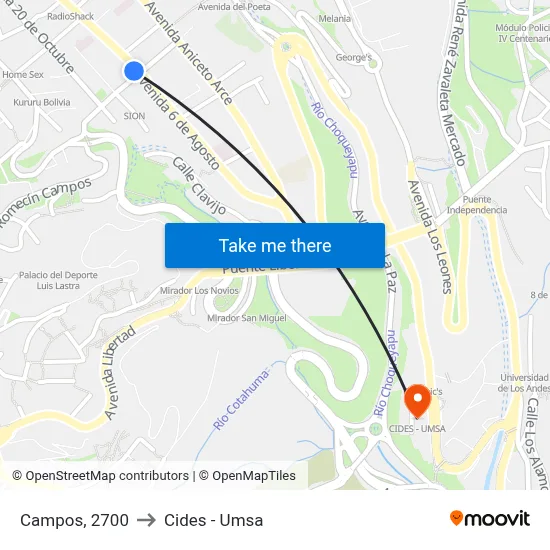 Campos, 2700 to Cides - Umsa map