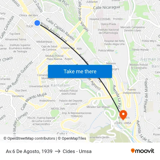 Av.6 De Agosto, 1939 to Cides - Umsa map