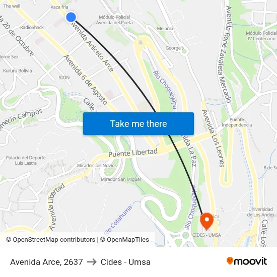 Avenida Arce, 2637 to Cides - Umsa map
