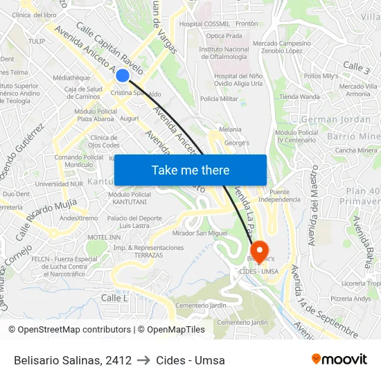 Belisario Salinas, 2412 to Cides - Umsa map