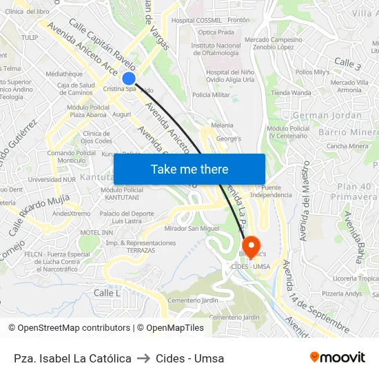 Pza. Isabel La Católica to Cides - Umsa map
